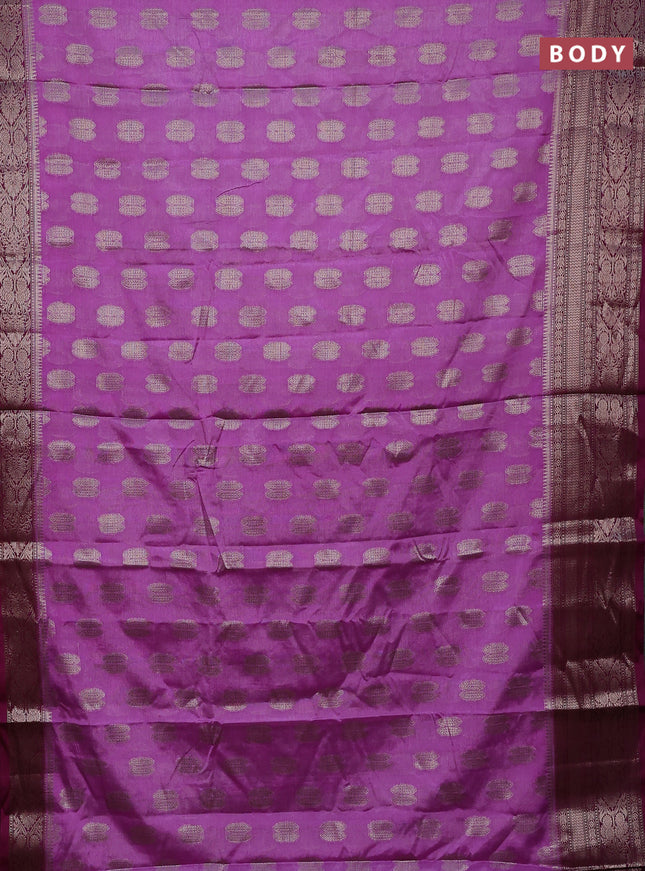 Banarasi warm silk saree lavender and purple with woven buttas and woven border