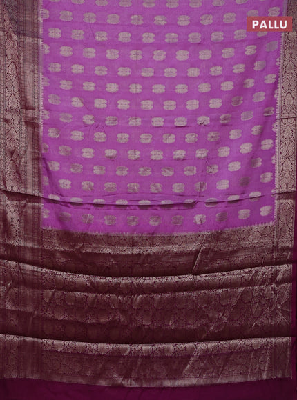 Banarasi warm silk saree lavender and purple with woven buttas and woven border
