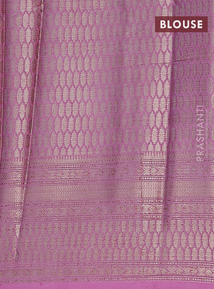 Banarasi warm silk saree wine shade and mauve pink with woven buttas and woven border