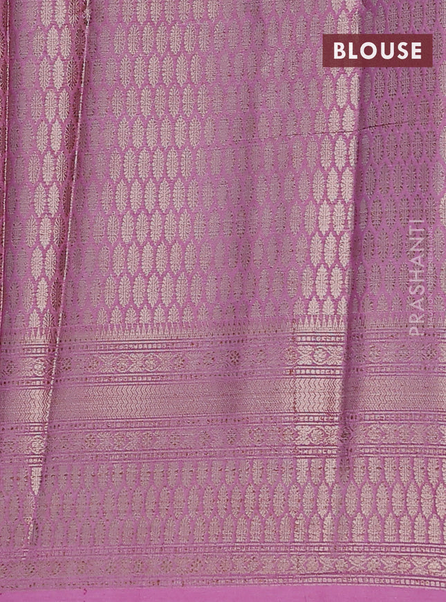 Banarasi warm silk saree wine shade and mauve pink with woven buttas and woven border