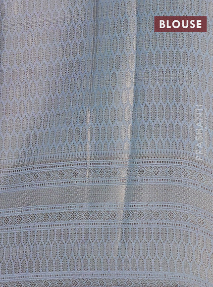 Banarasi warm silk saree violet and pastel blue with woven buttas and woven border