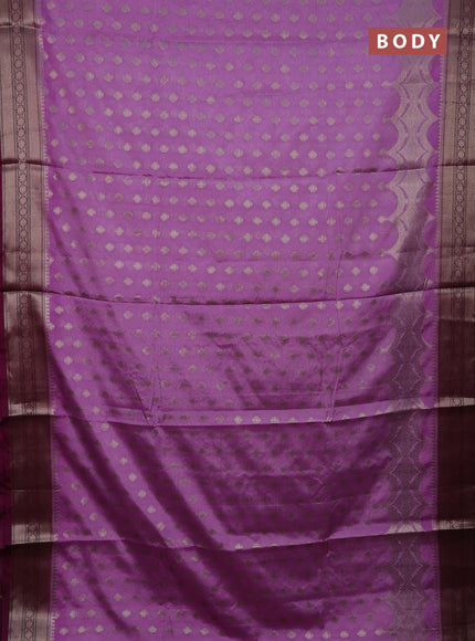 Banarasi warm silk saree lavender and purple with woven buttas and woven border