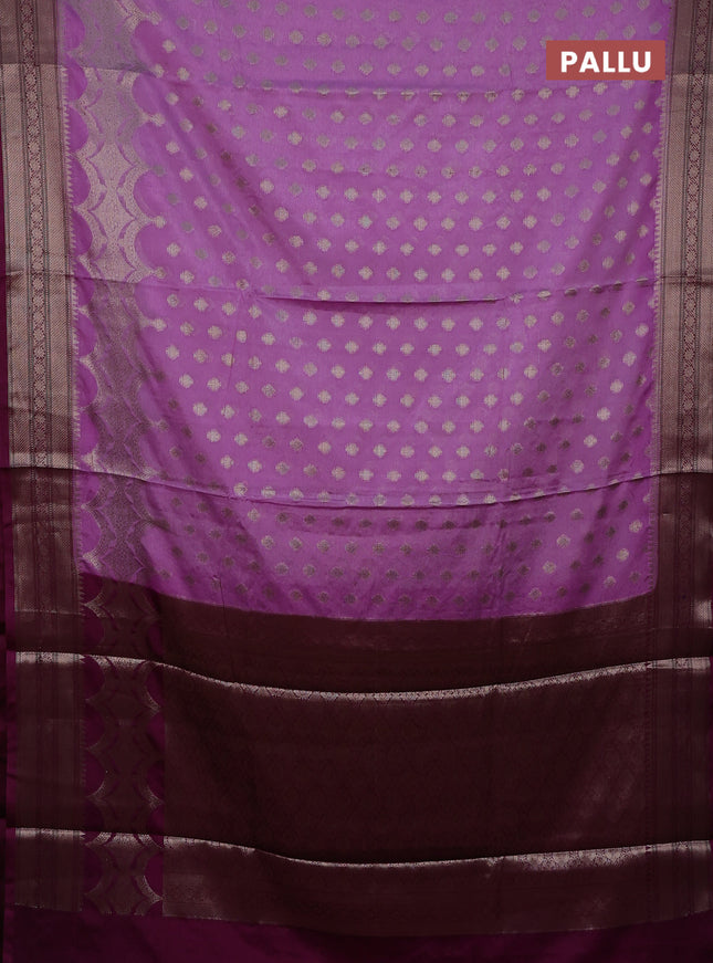Banarasi warm silk saree lavender and purple with woven buttas and woven border