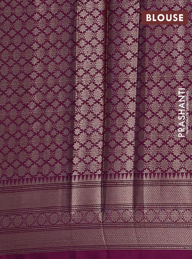 Banarasi warm silk saree lavender and purple with woven buttas and woven border