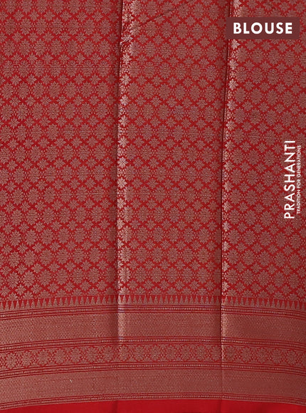 Banarasi warm silk saree pale orange and red with woven buttas and woven border
