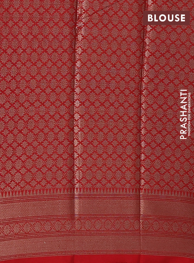 Banarasi warm silk saree pale orange and red with woven buttas and woven border