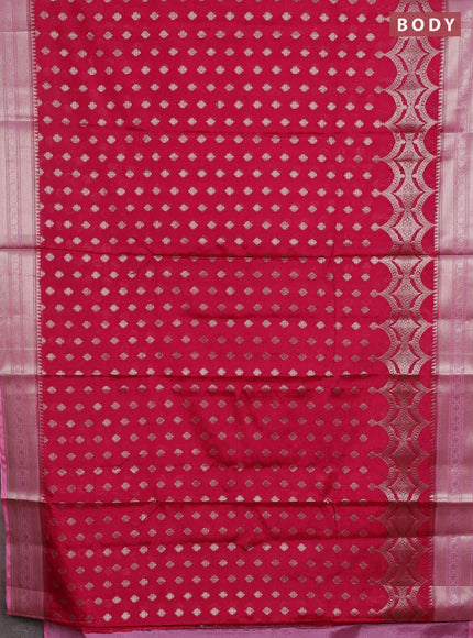 Banarasi warm silk saree pink and light pink with woven buttas and woven border