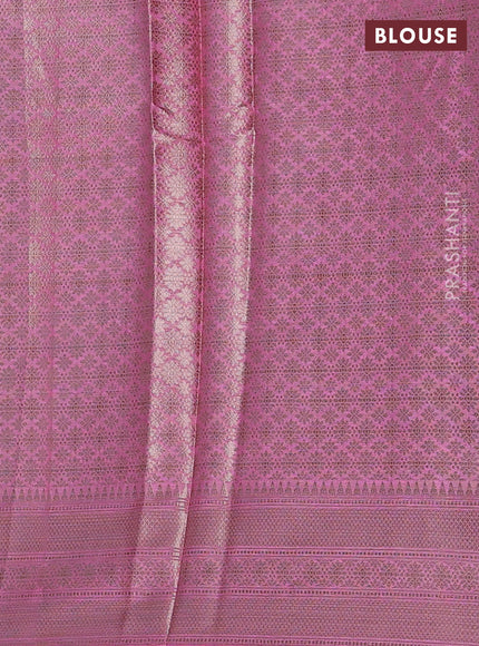 Banarasi warm silk saree pink and light pink with woven buttas and woven border