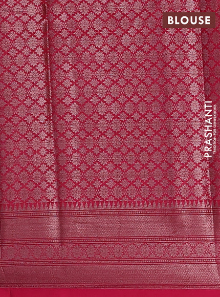 Banarasi warm silk saree light pink and pink with woven buttas and woven border