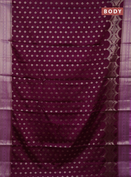 Banarasi warm silk saree purple and lavender with woven buttas and woven border
