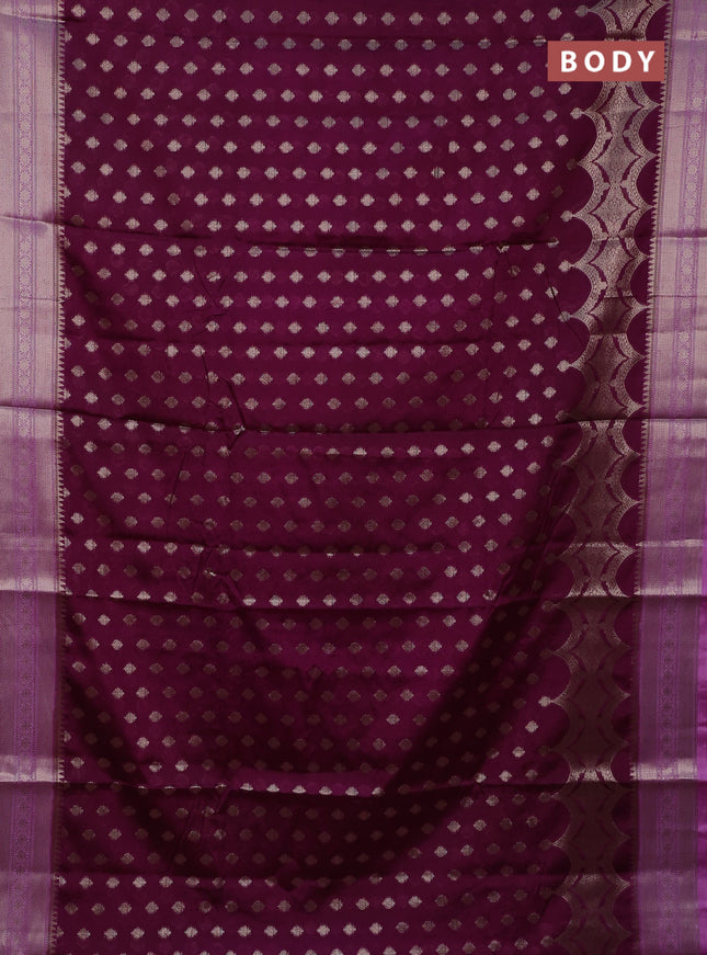 Banarasi warm silk saree purple and lavender with woven buttas and woven border
