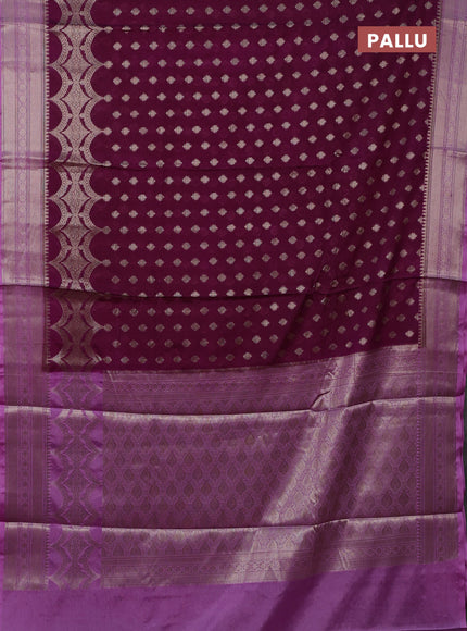 Banarasi warm silk saree purple and lavender with woven buttas and woven border