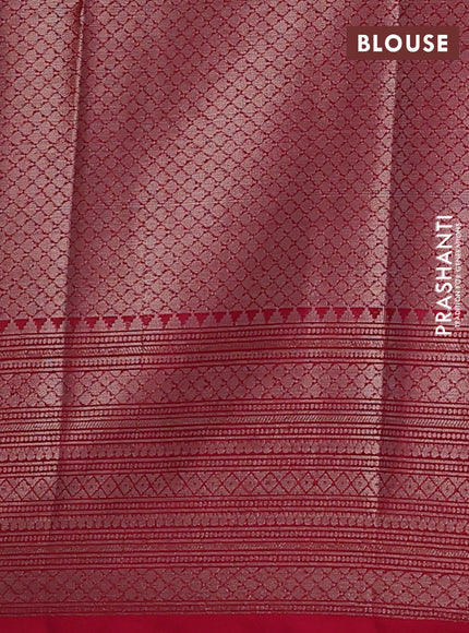 Banarasi warm silk saree peach pink and pink with woven buttas and woven border