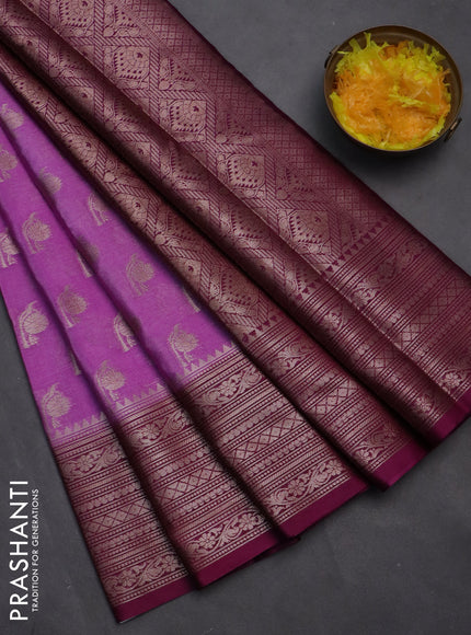 Banarasi warm silk saree lavender and deep purple with woven buttas and woven border