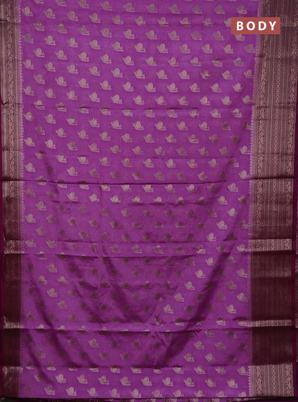 Banarasi warm silk saree lavender and deep purple with woven buttas and woven border