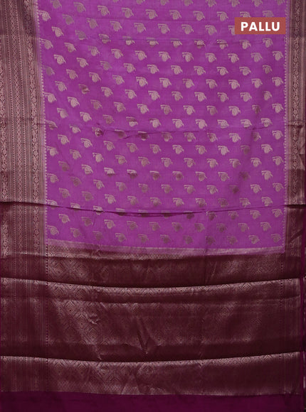 Banarasi warm silk saree lavender and deep purple with woven buttas and woven border