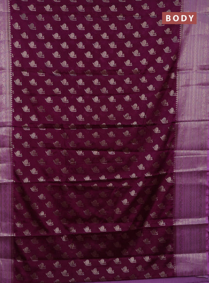 Banarasi warm silk saree deep purple and lavender with woven buttas and woven border