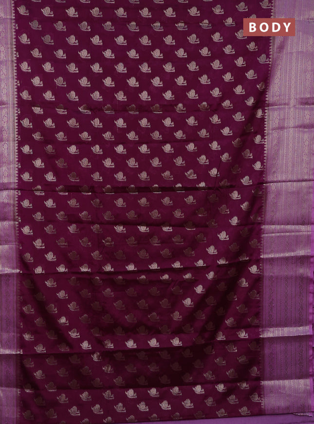 Banarasi warm silk saree deep purple and lavender with woven buttas and woven border