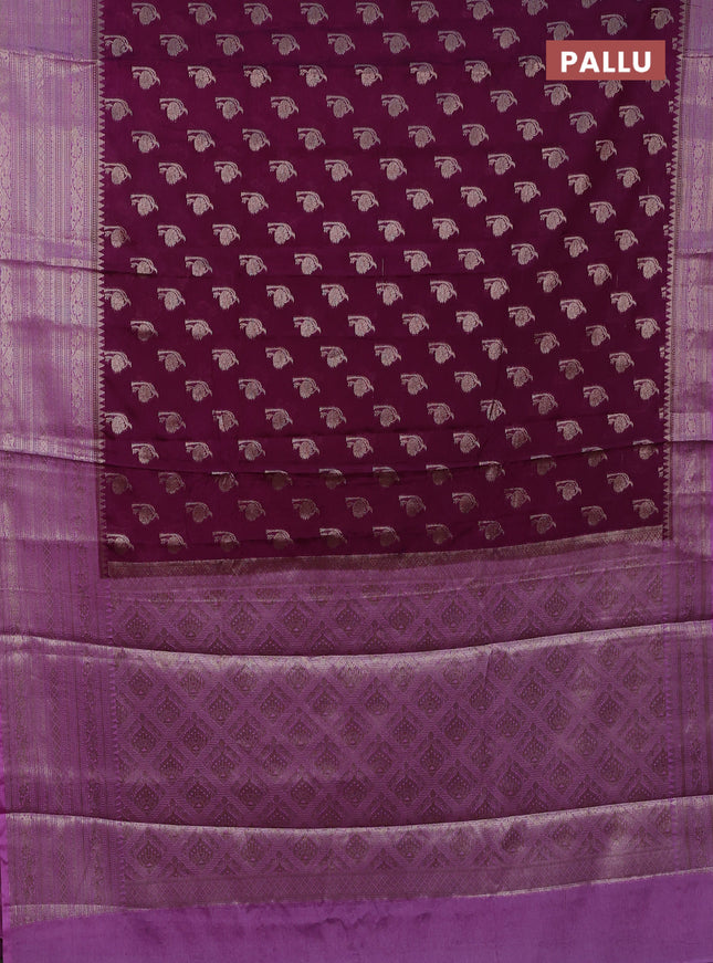 Banarasi warm silk saree deep purple and lavender with woven buttas and woven border