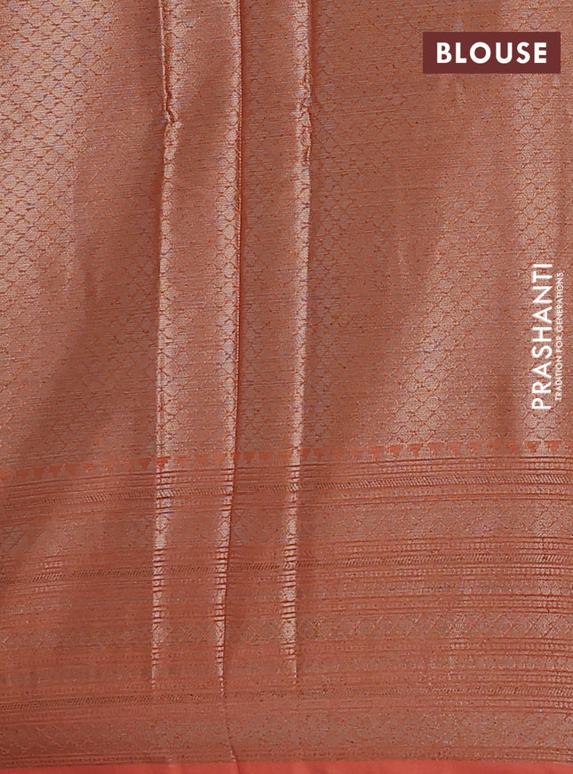 Banarasi warm silk saree red and orange with woven buttas and woven border