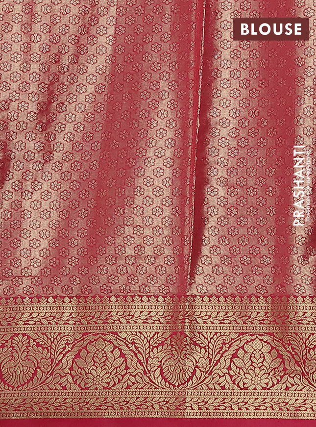 Bangalori tissue silk saree dual shade of wine and pink with silver zari woven brocade weaves and zari woven border