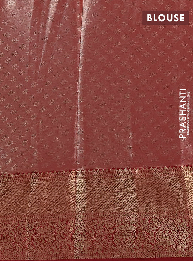 Bangalori tissue silk saree lime yellow and maroon with zari woven brocade weaves and zari woven border