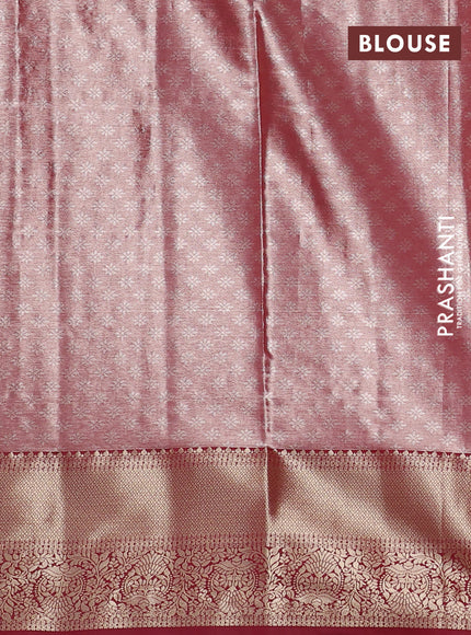 Bangalori tissue silk saree sandal and maroon with zari woven brocade weaves and zari woven border