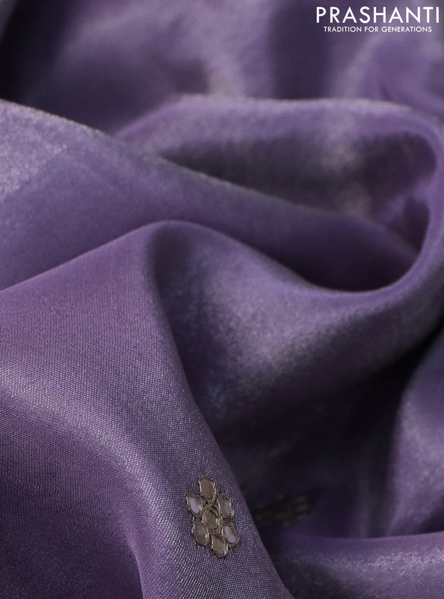 Tissue silk saree lavender and violet with sequin & gotapatti work pallu