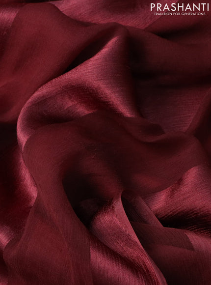 Satin chiffon silk saree pastel maroon and deep maroon with stripe pattern