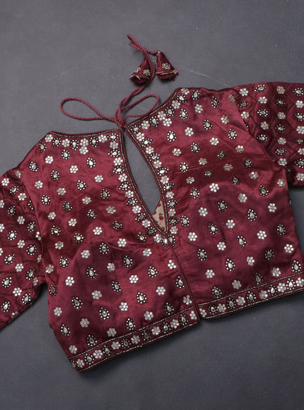 Satin chiffon silk saree pastel maroon and deep maroon with stripe pattern