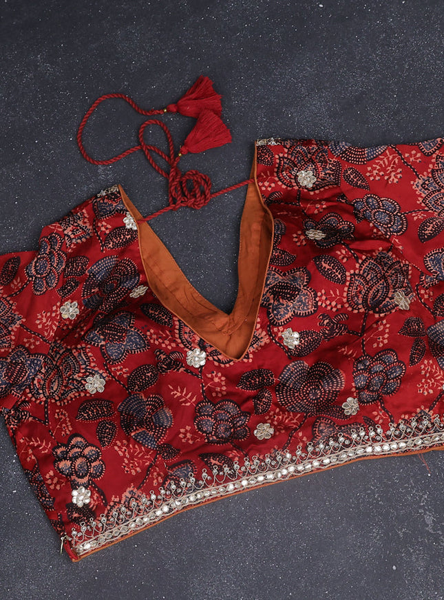 Organza silk saree peach pink with zari stripes & gotapatti work pallu