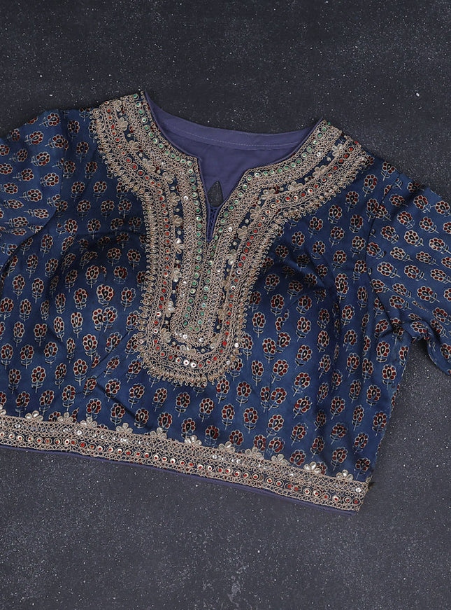 Tissue silk saree pastel grey and blue with plain body & zari woven border