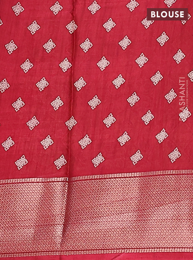 Semi dola saree maroon with allover floral ikat prints and zari woven border