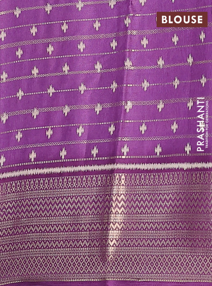 Semi dola saree purple shade with allover zari weaves & ikat buttas and zari woven border