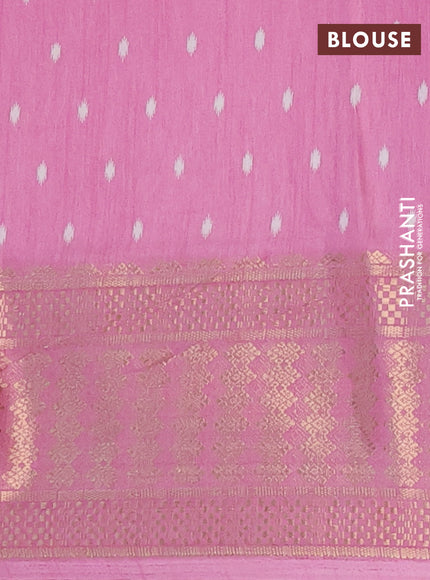 Semi dola saree lightpink with allover butta prints and zari woven border