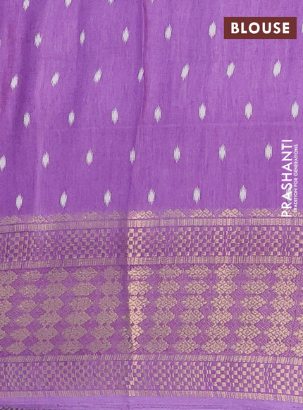 Semi dola saree lavender with allover butta prints and zari woven border