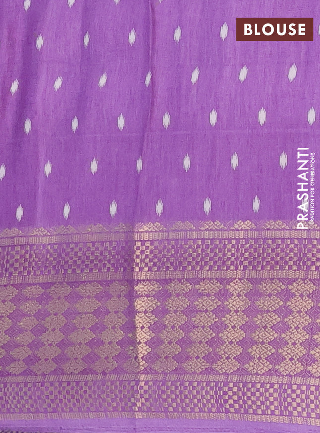 Semi dola saree lavender with allover butta prints and zari woven border