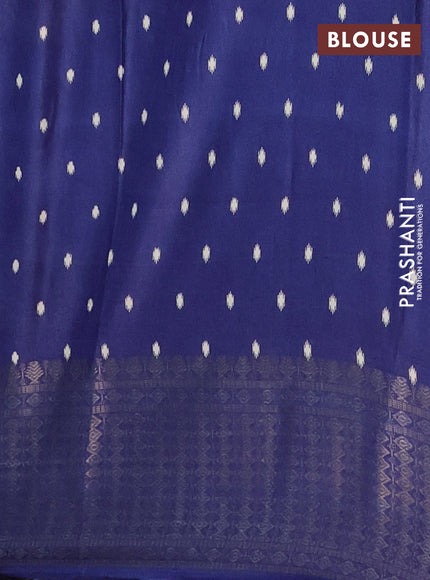Semi dola saree navy blue with allover butta prints and zari woven border