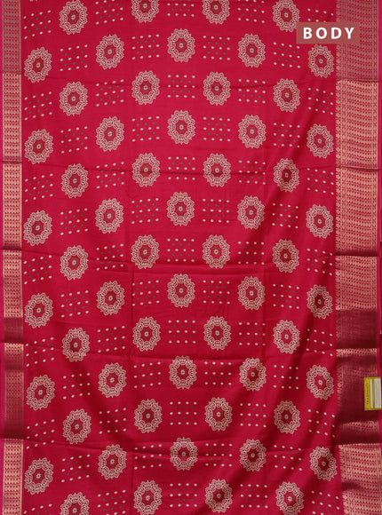 Semi dola saree pink with allover butta prints and zari woven border