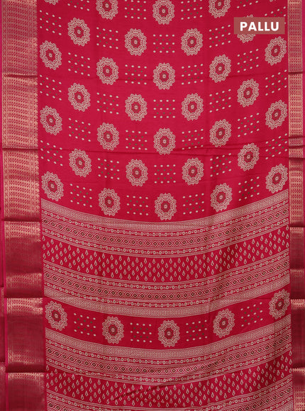 Semi dola saree pink with allover butta prints and zari woven border