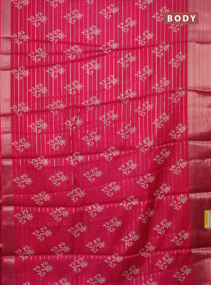 Semi dola saree pink with allover zari weaves & butta prints and zari woven border