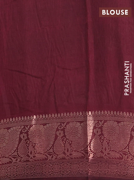 Semi dola saree labender shade and wine shade with butta prints and zari woven border