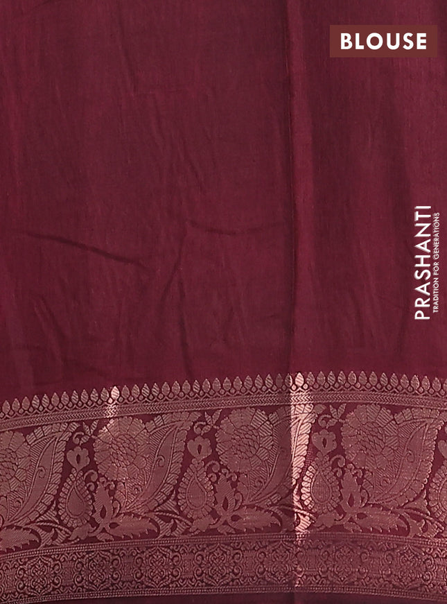 Semi dola saree labender shade and wine shade with butta prints and zari woven border