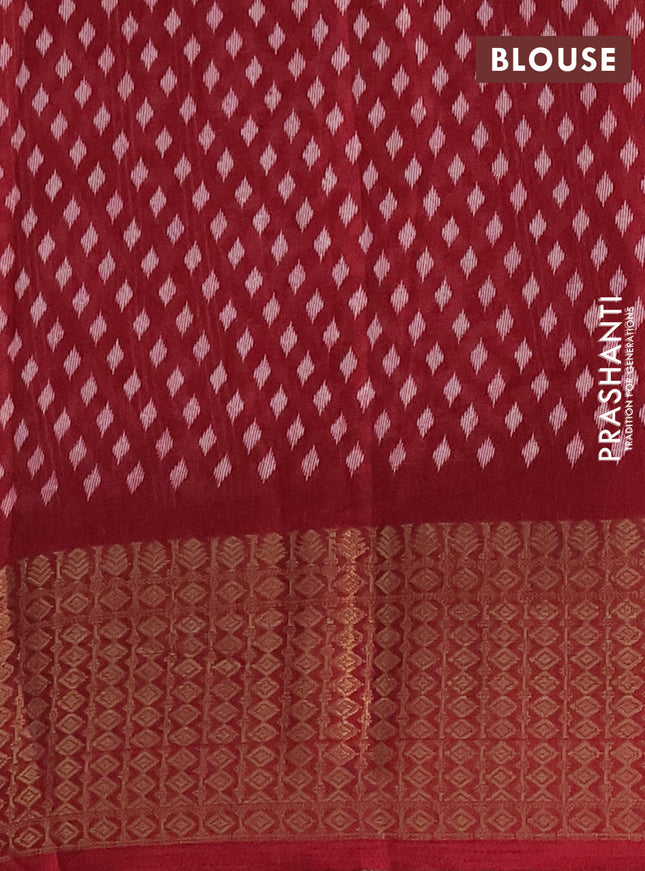 Semi dola saree maroon with allover prints and zari woven border