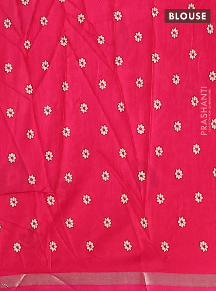 Semi dola saree pink with allover batik prints and zari woven border