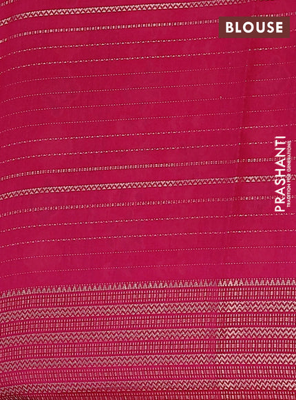 Semi dola saree dark green and pink with allover zari weaves & floral prints and zari woven border