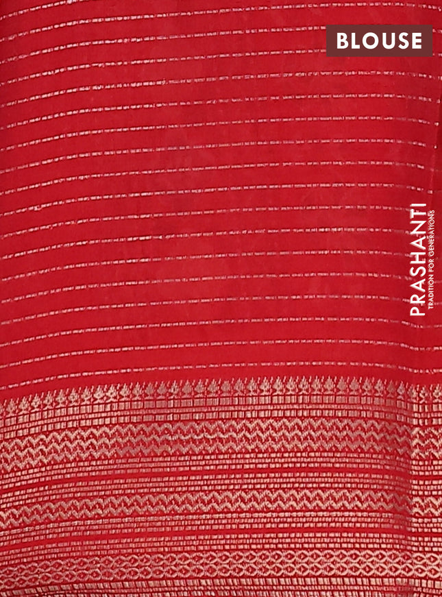 Semi dola saree black and red with allover zari weaves & floral prints and zari woven border