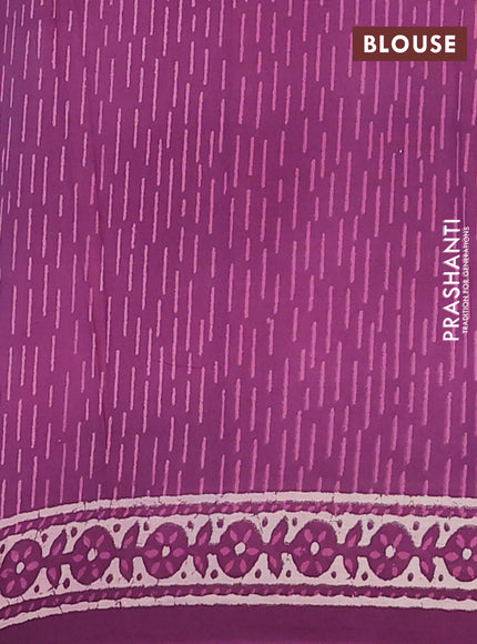 Kota doria saree purple with allover dabu prints and printed border