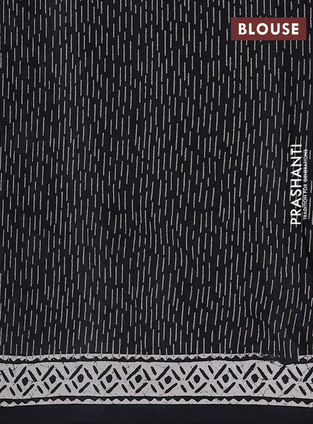 Kota doria saree black and off white with allover warli prints and printed border