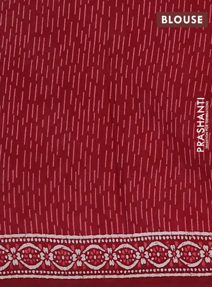 Kota doria saree maroon with allover dabu prints and printed border